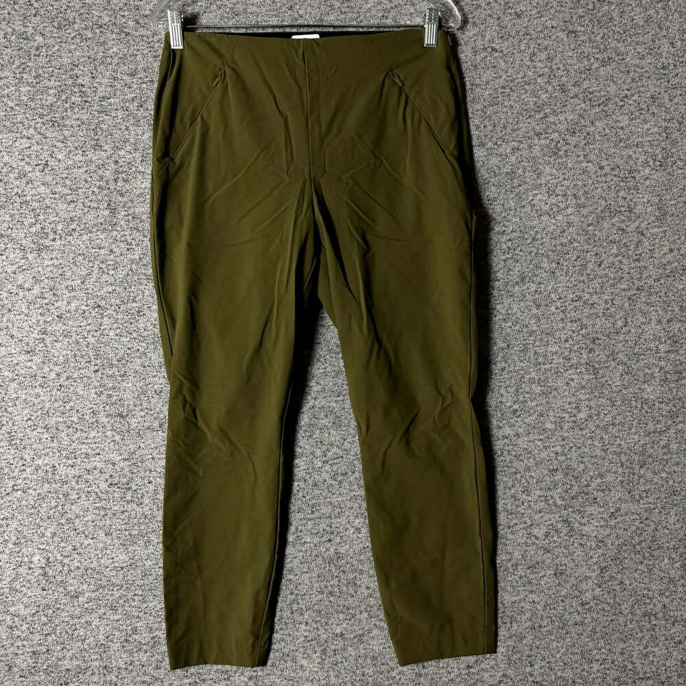 Duluth Trading Women's Size 8P Green Skinny Tapered Leg Nylon Stretch Zip Pants